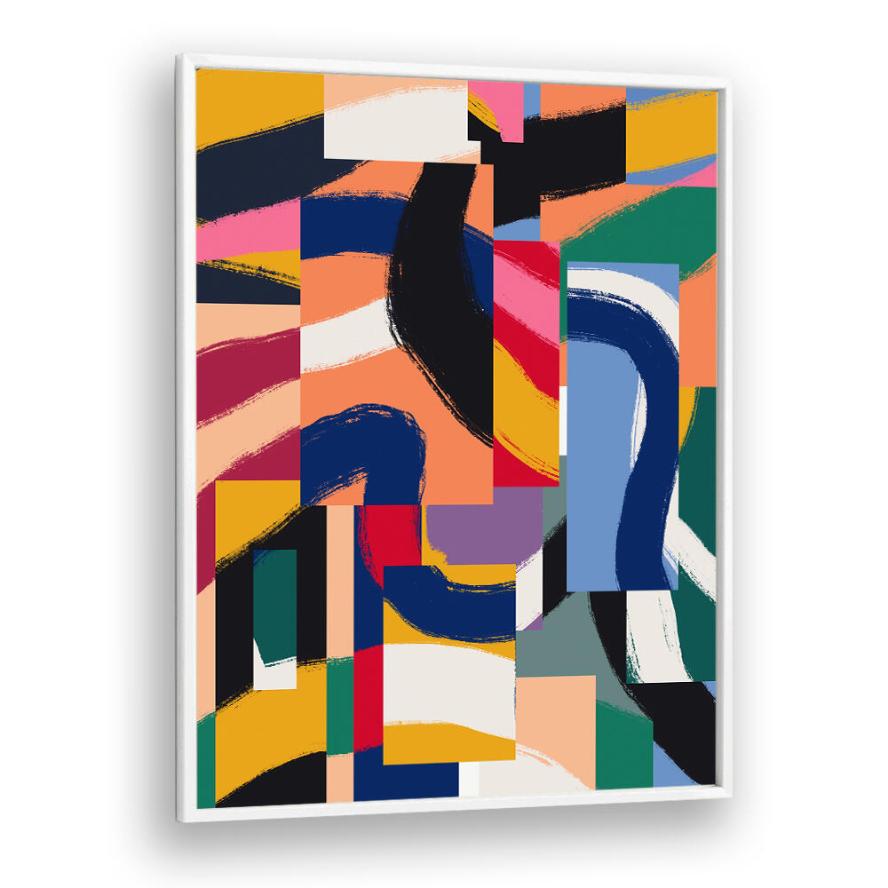 SHAPES WITH DYNAMIC BRUSHSTROKES , ABSTRACT PAINTINGS