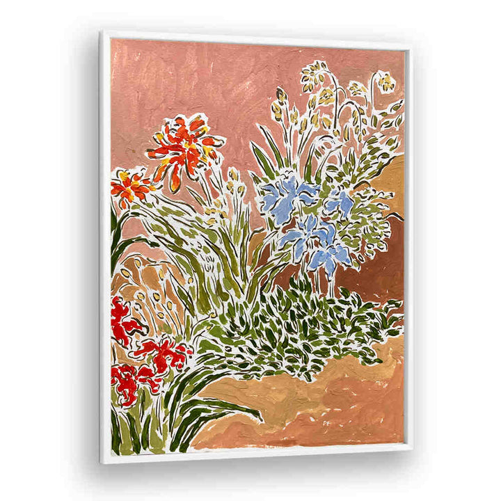 GARDEN CORNER , FLORAL FLOWER PAINTINGS