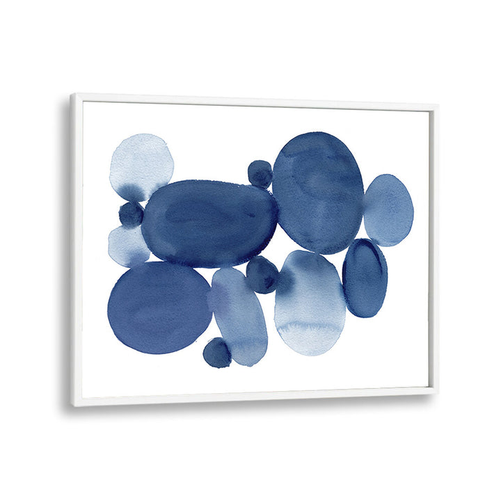 Stunning BLUE WATERCOLOR STONES I, ABSTRACT PAINTINGS featuring fluid shapes and vibrant hues for a serene atmosphere.