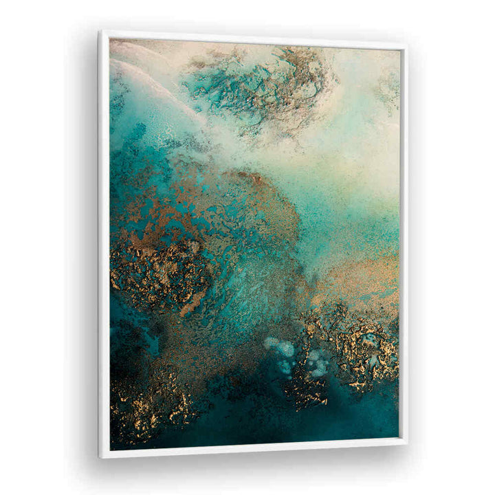 Vibrant Abstract Reef Shimmer, an acrylic painting showcasing fluid shapes and colors for stunning wall decor.
