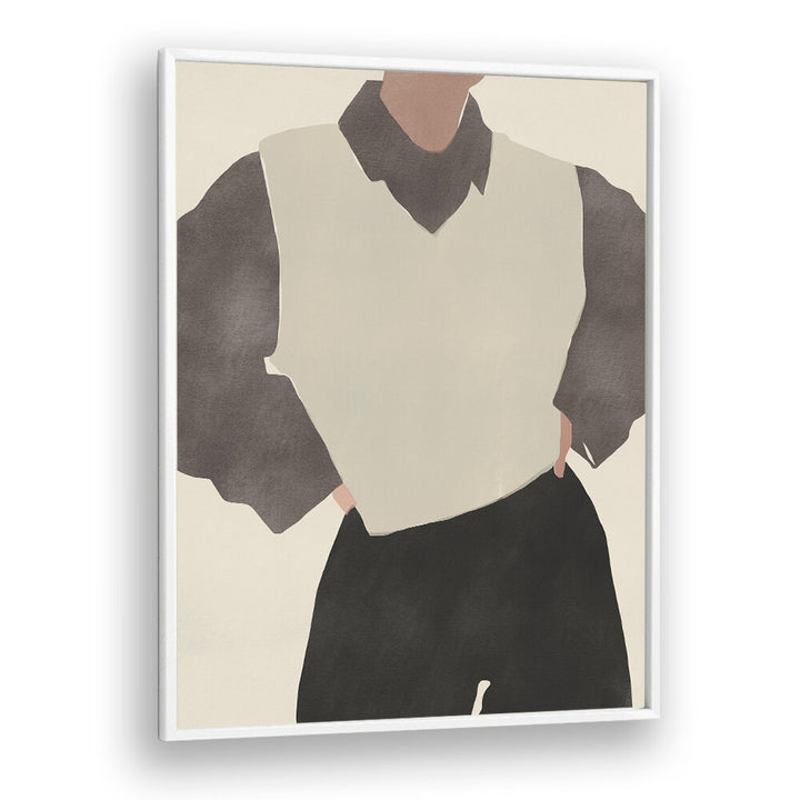 MINIMALIST FIGURE IN A MONOCHROME OUTFIT , FASHION POSTERS