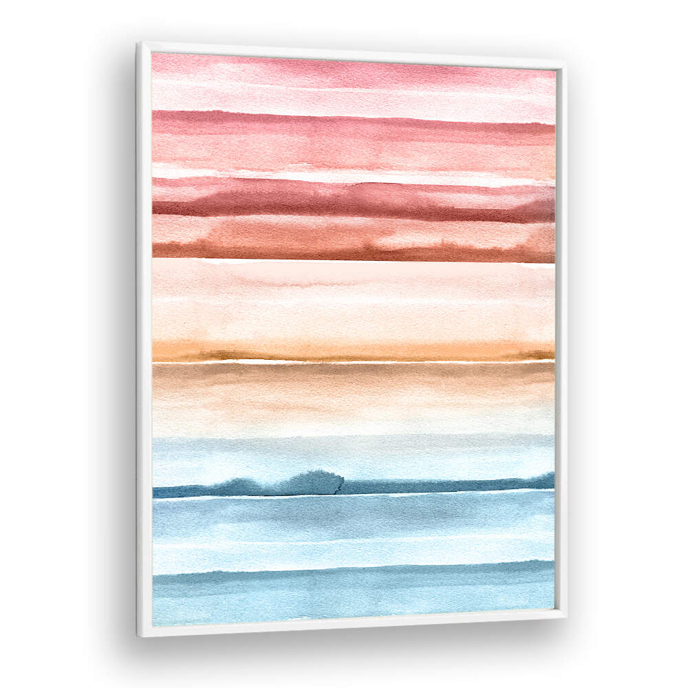 WATERCOLOR STRIPES SUMMER SUNSET II , ABSTRACT PAINTINGS