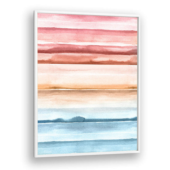 WATERCOLOR STRIPES SUMMER SUNSET II , ABSTRACT PAINTINGS