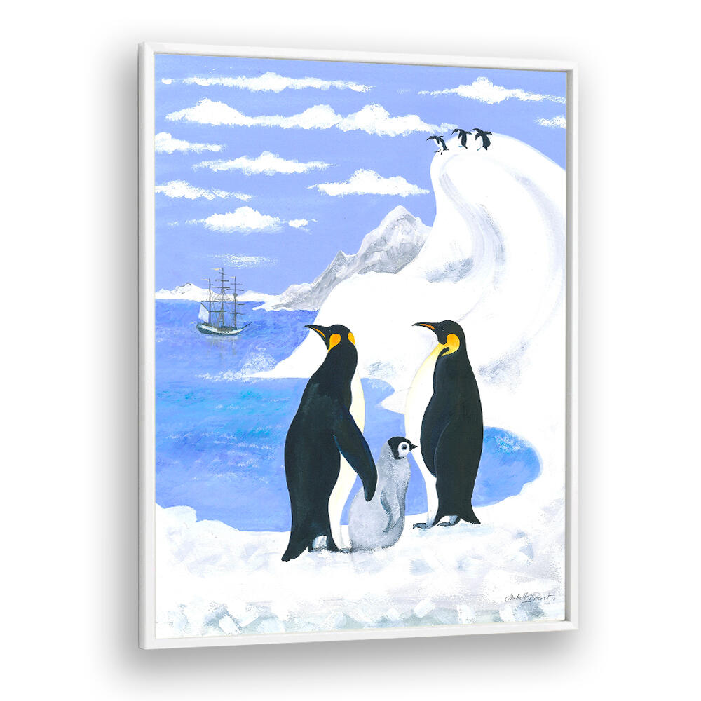 PENGUINS AND FAMILY , ANIMAL PAINTINGS