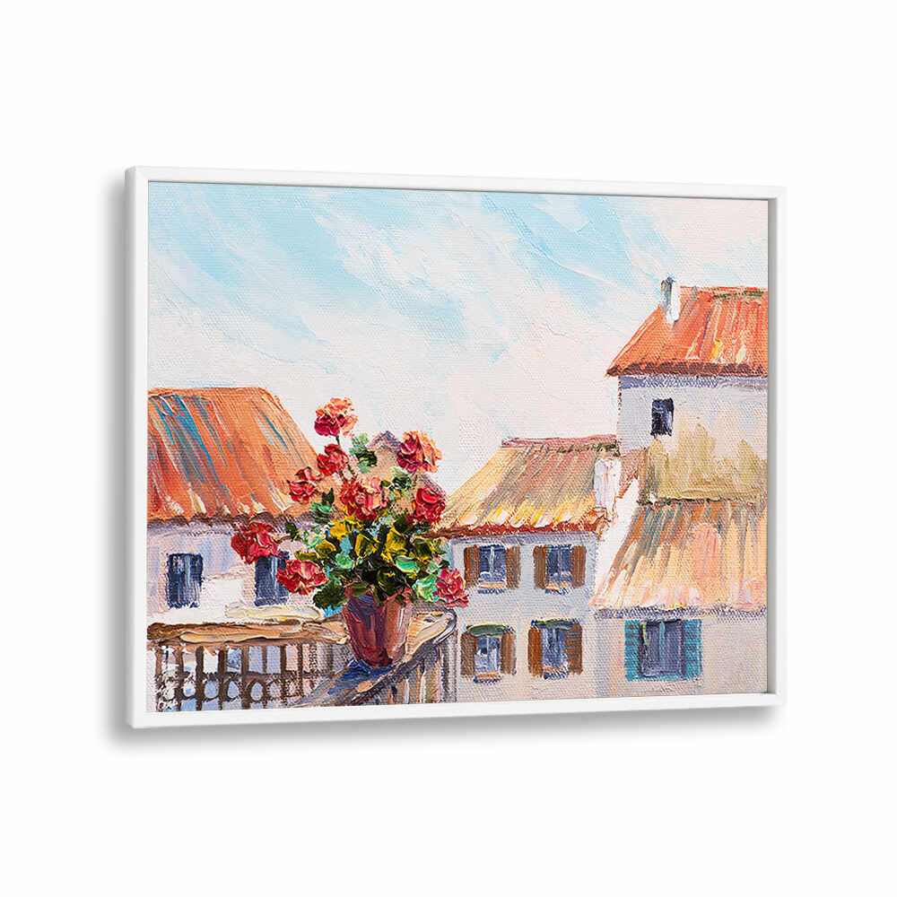 FLORAL TERRACE , VINTAGE EUROPEAN PAINTINGS