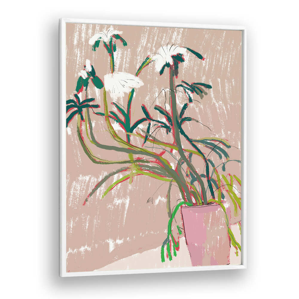 FLORAL  IN A PINK VASE , FLORAL FLOWER PAINTINGS
