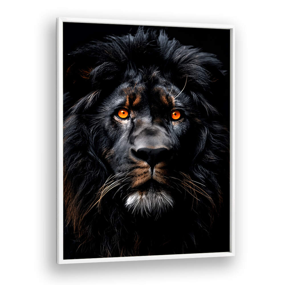 LION BLACK WATERCOLOR ANIMAL ART , WILD LIFE & ANIMAL PAINTINGS