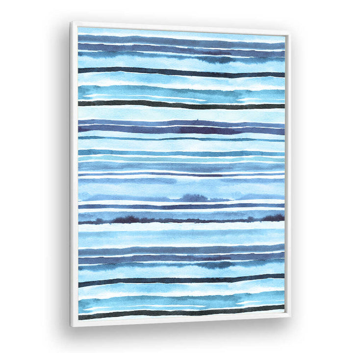 SUMMER WATERCOLOUR STRIPES BLUE SEA , ABSTRACT PAINTINGS
