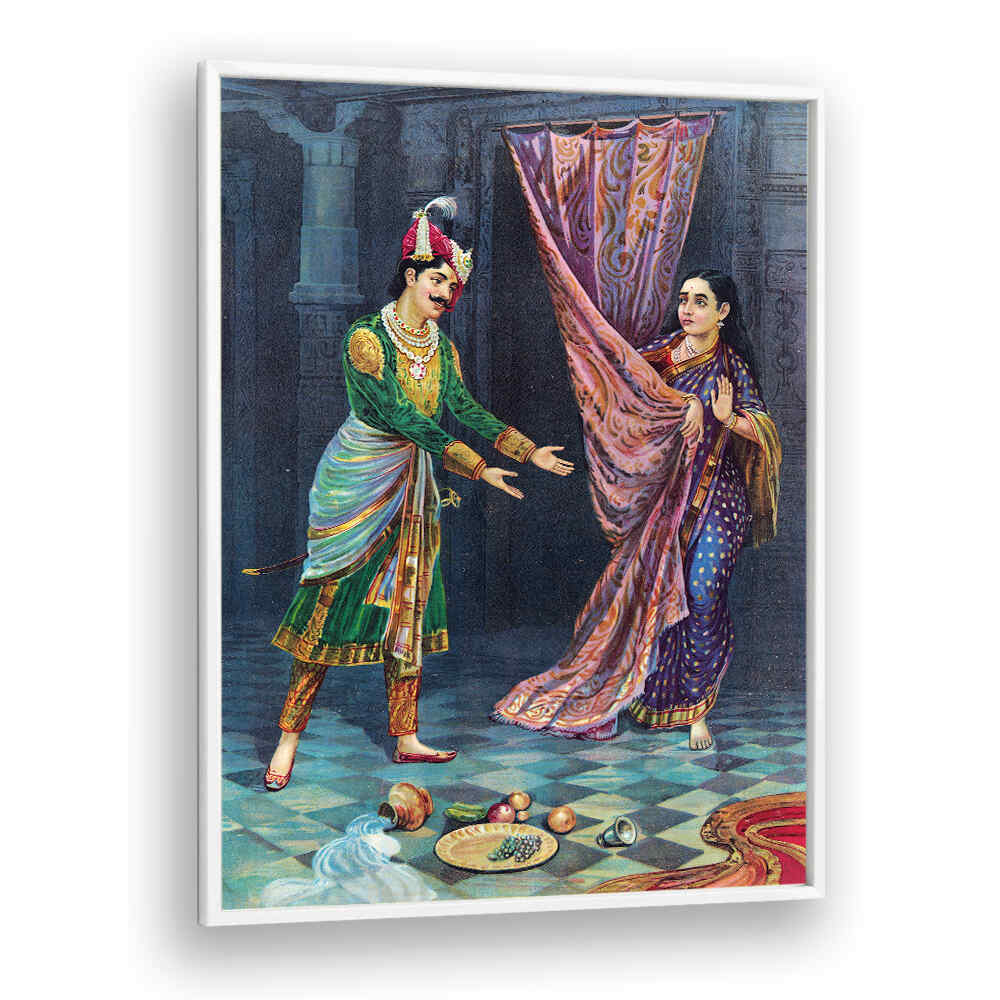 KEECHAKA AND SAIRANDHRI , INDIAN ART PAINTINGS