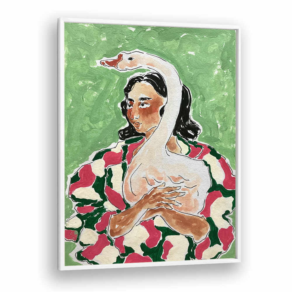 GIRL WITH DUCK , PORTRAITS & FIGURATIVE ILLUSTRATIONS