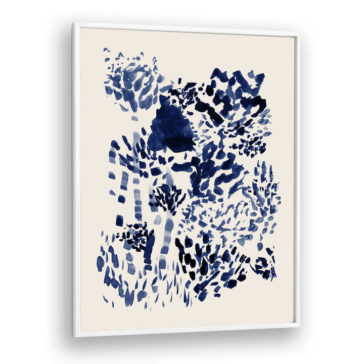 Stunning navy blue free flowing garden abstract paintings, perfect for elevating your living space with artistic flair.