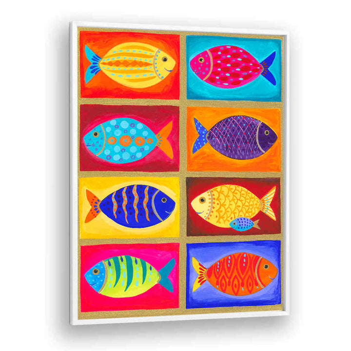 COLORFUL FISH TILES , BEACH PAINTINGS