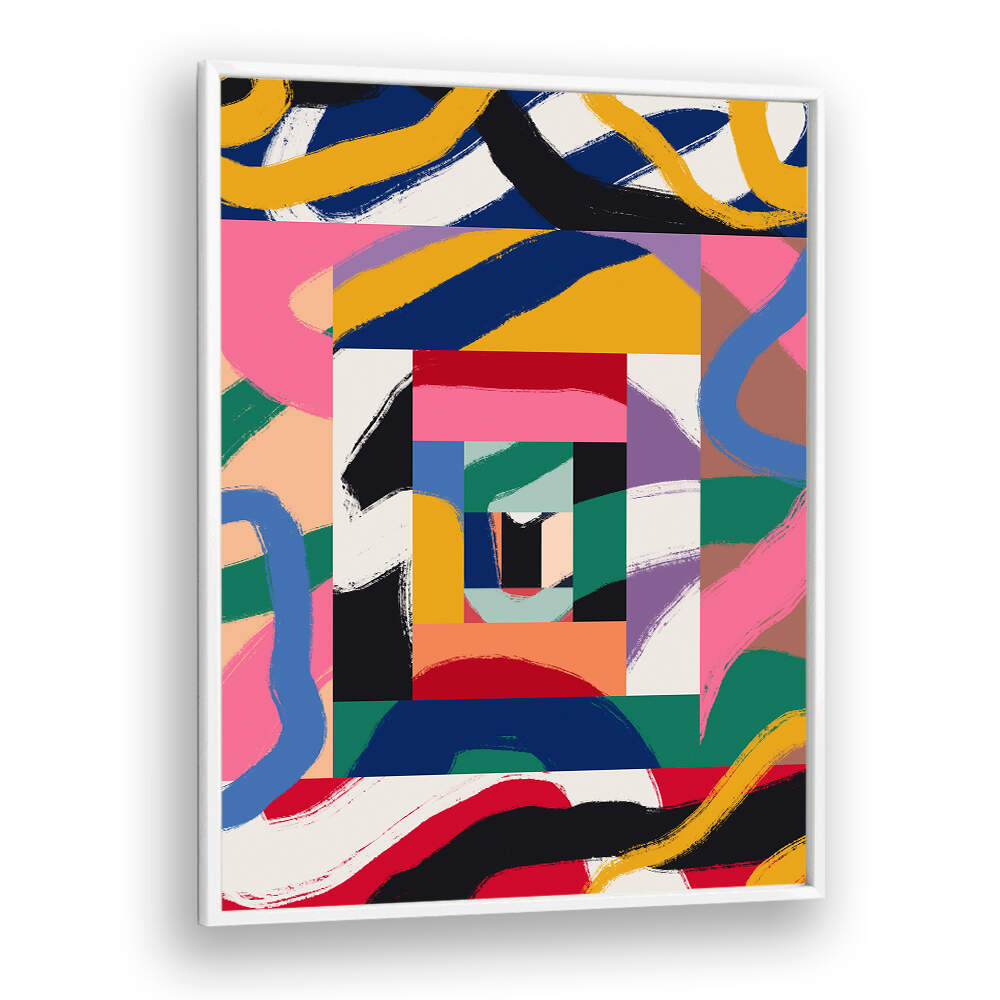 GEOMETRIC SHAPES AND BOLD BRUSHSTROKES , ABSTRACT PAINTINGS