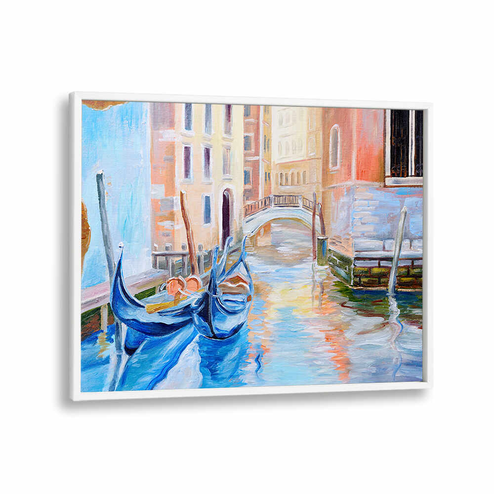 CANALSIDE MEMORIES II , VINTAGE EUROPEAN PAINTINGS