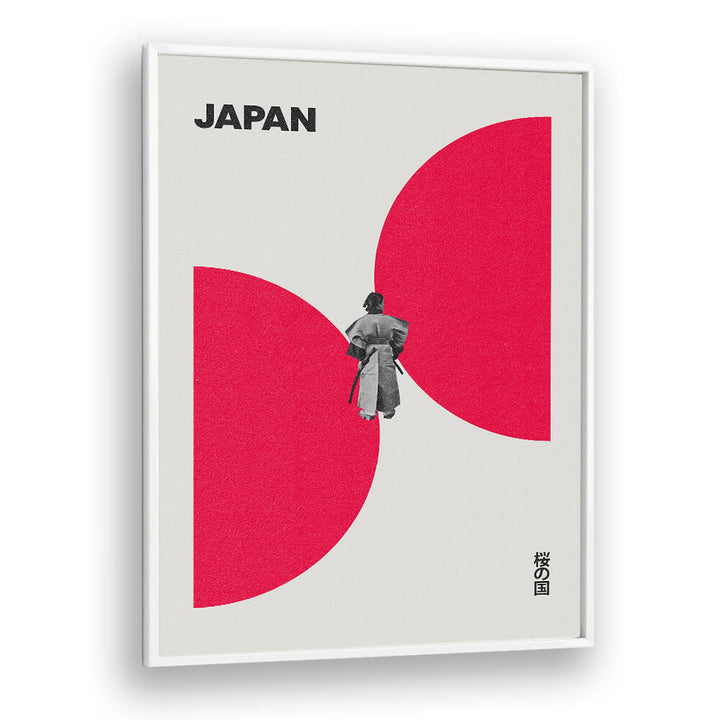 Stylish JAPAN WAY, JAPANESE PAINTINGS print featuring a traditional figure against bold red circles. Perfect for decor.