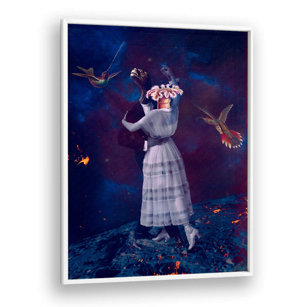 Embrace the dreamlike ambiance with SLOW MOTION, SURREAL ART PRINTS featuring a cosmic dance scene.