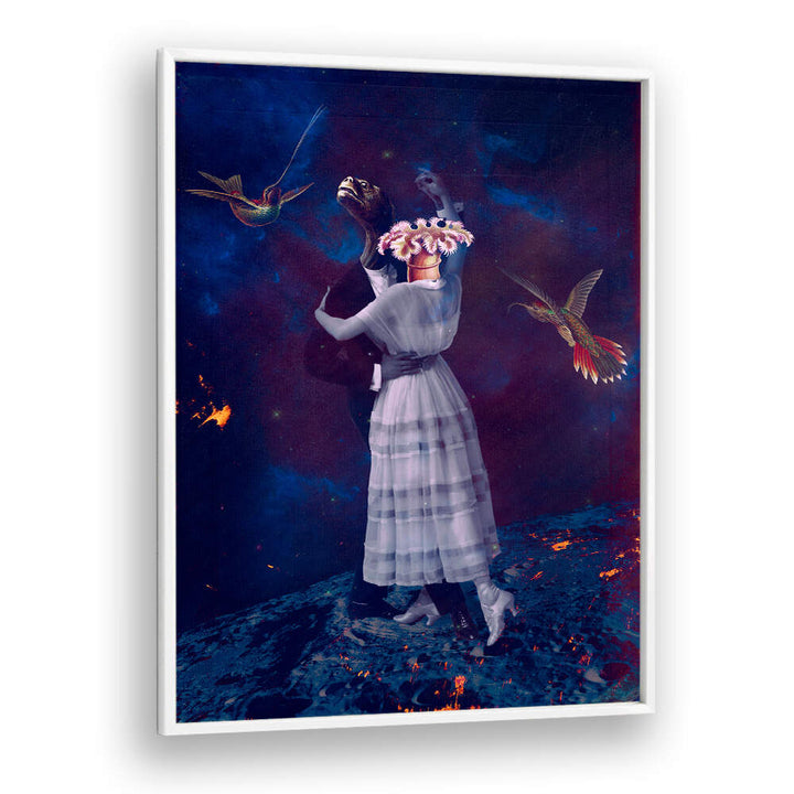Embrace the dreamlike ambiance with SLOW MOTION, SURREAL ART PRINTS featuring a cosmic dance scene.