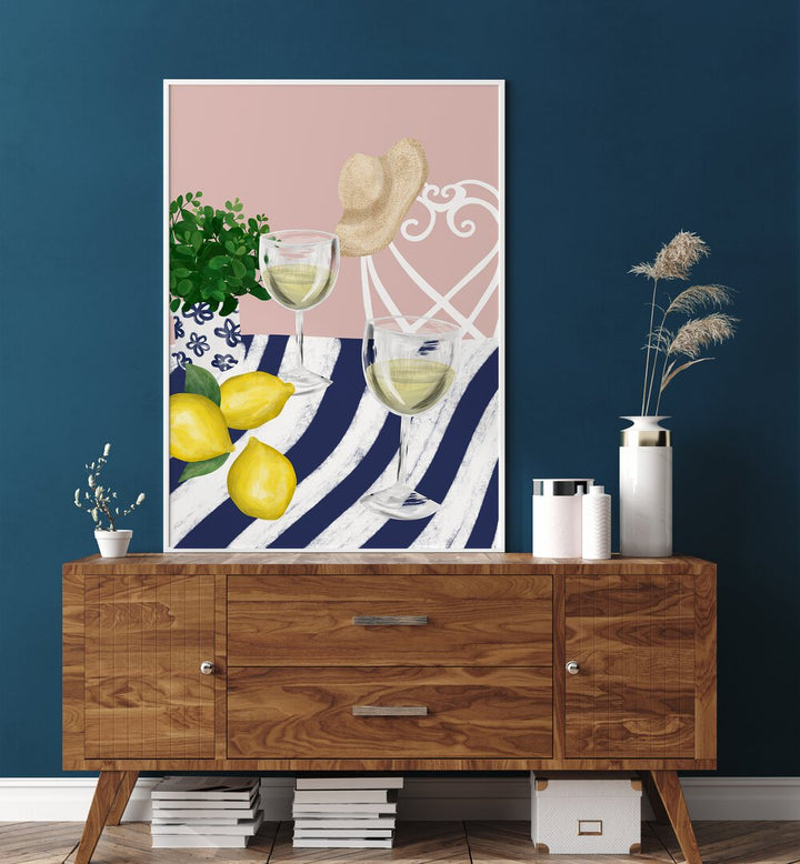 Bright and inviting art featuring WHITE WINE FOR TWO, BAR & CAFE, perfect for any stylish space.