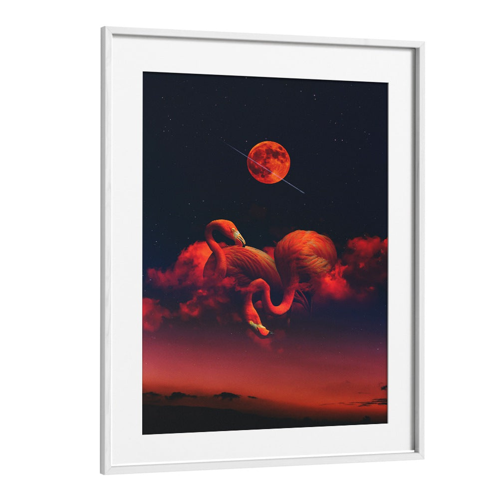 Vibrant red flamingos grace this stunning artwork, perfect for enhancing decor with RED FLAMINGOS, ANIMAL PAINTINGS.
