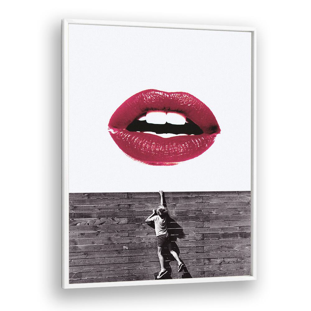 Vibrant CURIOUS LIPS, ALTERED ART PRINTS showcase playful design, perfect for any art lover's collection.