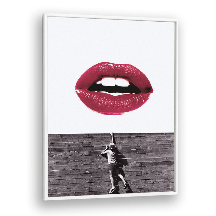 Vibrant CURIOUS LIPS, ALTERED ART PRINTS showcase playful design, perfect for any art lover's collection.
