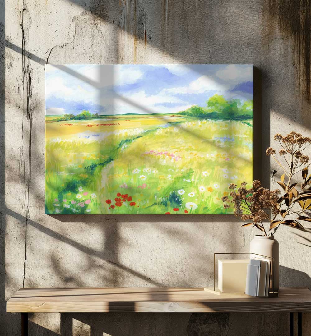 WILDFLOWER MEADOW , LANDSCAPE PAINTINGS