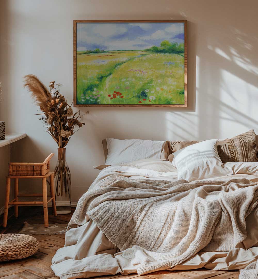 WILDFLOWER MEADOW , LANDSCAPE PAINTINGS