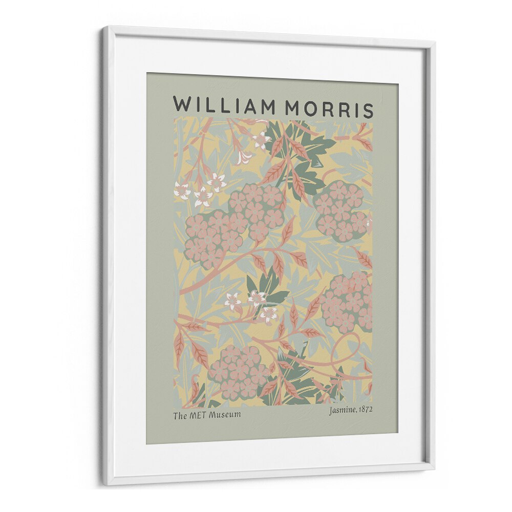 William Morris's Jasmine 1872 II William Morris's art painting Artwork in White frame With Mount