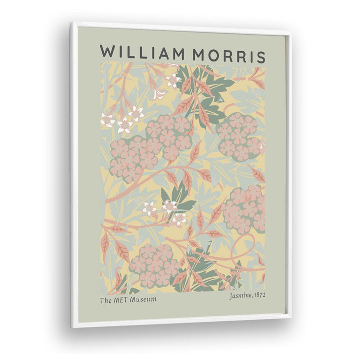 William Morris's Jasmine 1872 II William Morris's art painting Artwork in White Plain Frame