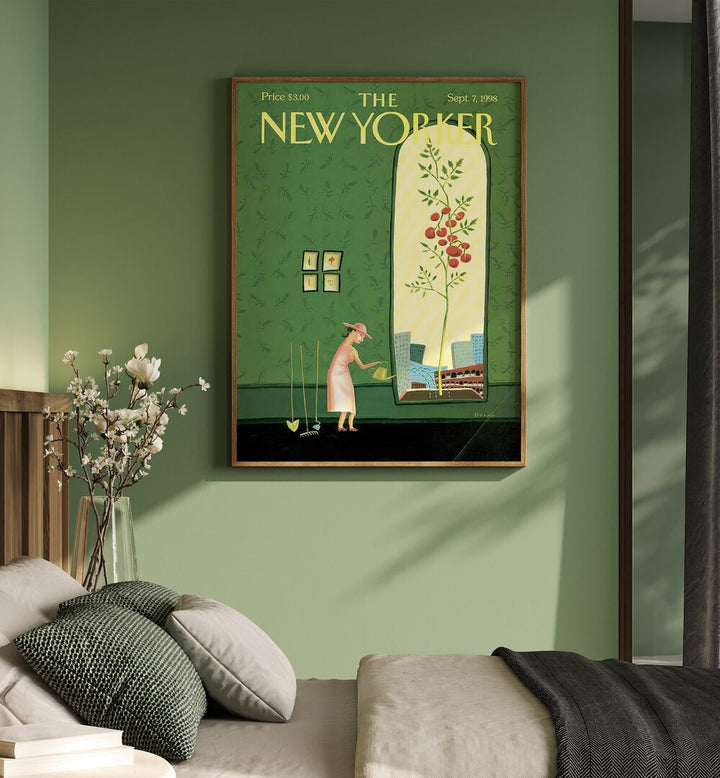 Window Box By Juliet Borda - New Yorker Magazine Cover  7th Sep 1998 Artwork   Placed on a wall In A Living Room 
