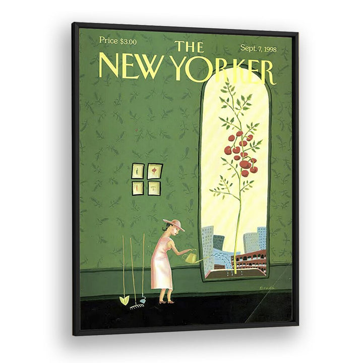 Window Box By Juliet Borda - New Yorker Magazine Cover  7th Sep 1998 Artwork in Black Plain Frame