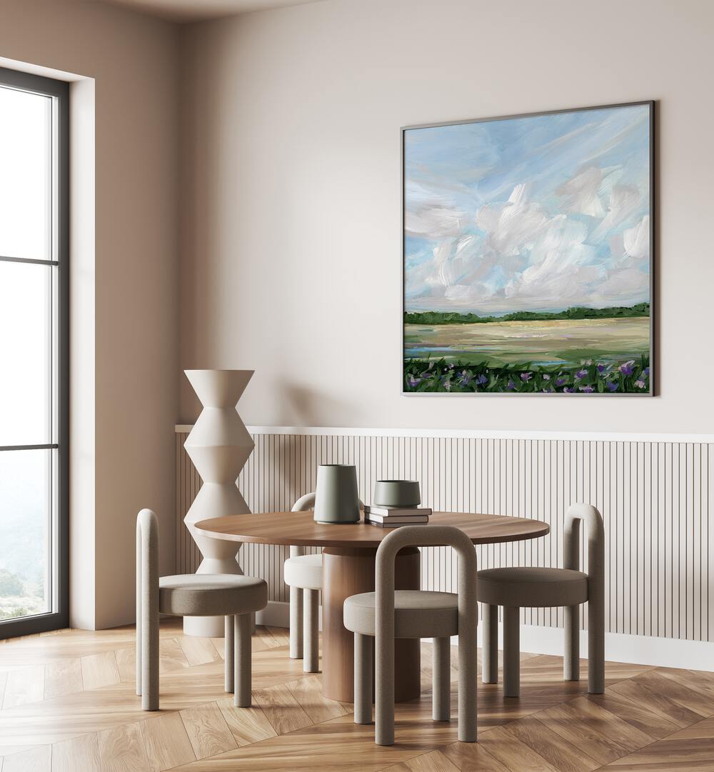 WIND & WILDFLOWERS landscape painting enhances any space with vibrant blooms and serene outdoor beauty.
