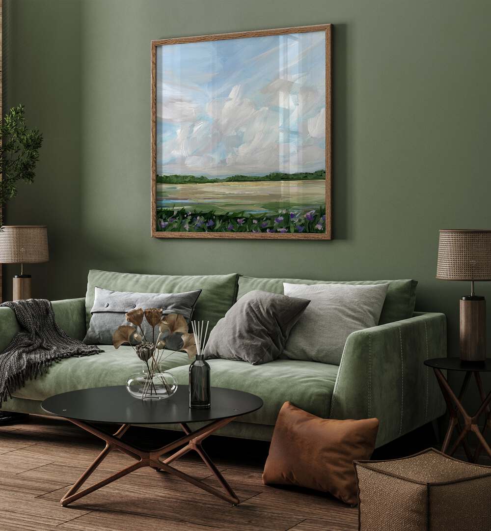 WIND & WILDFLOWERS landscape painting brings the essence of nature and fresh air to your home decor.