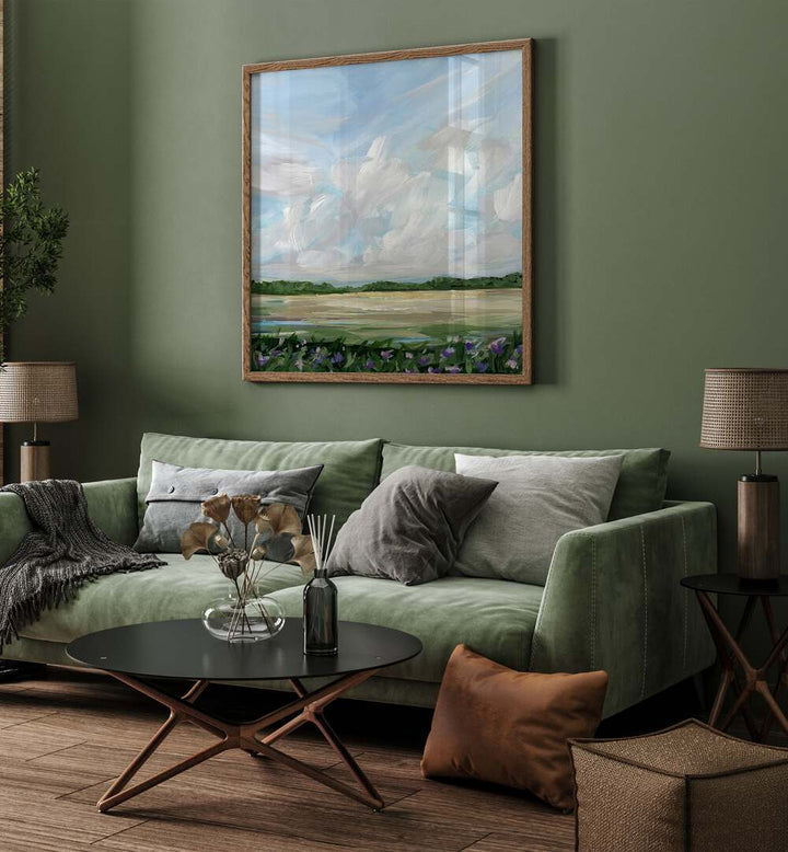 WIND & WILDFLOWERS landscape painting brings the essence of nature and fresh air to your home decor.