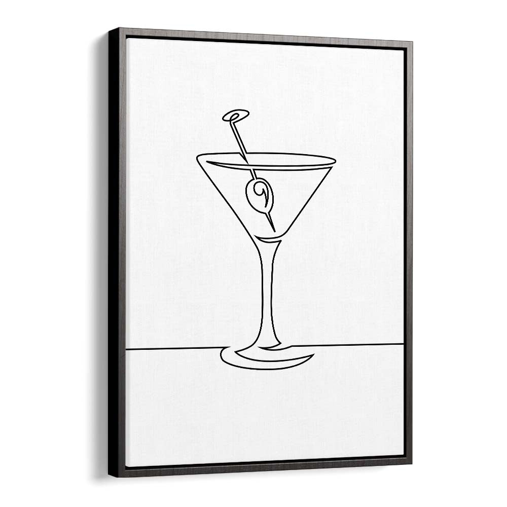 Wine Glass Bar & Cafe Artwork in Black Floater Frame