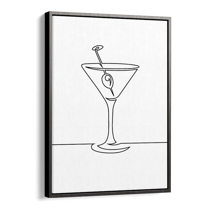 Wine Glass Bar & Cafe Artwork in Black Floater Frame