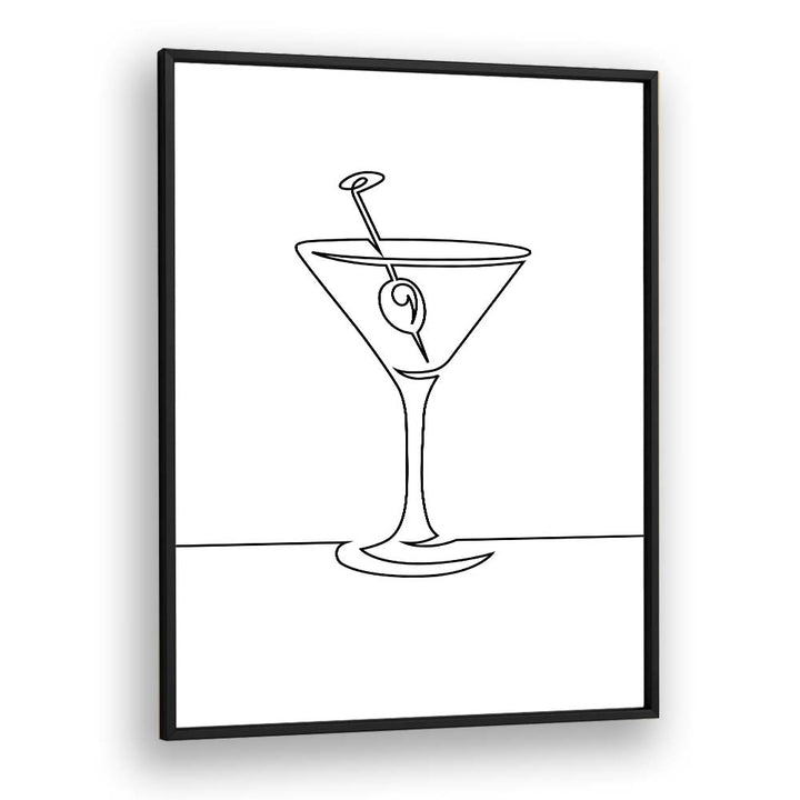 Wine Glass Bar & Cafe Artwork in Black Plain Frame