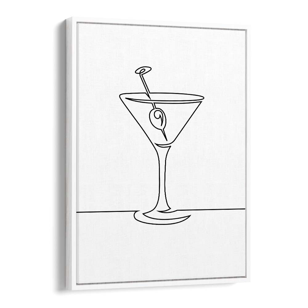 Wine Glass Bar & Cafe Artwork in White Floater Frame