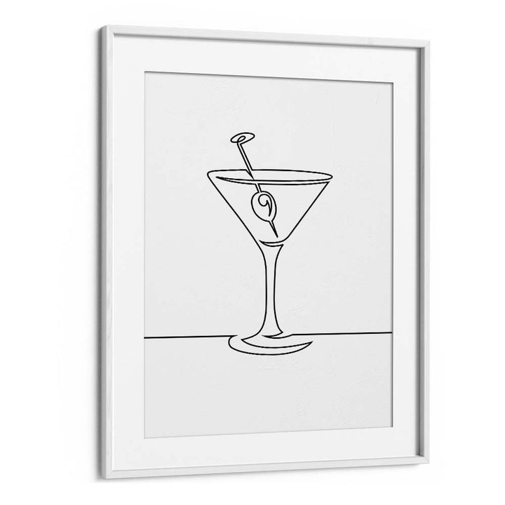 Wine Glass Bar & Cafe Artwork in White Frame With Mount