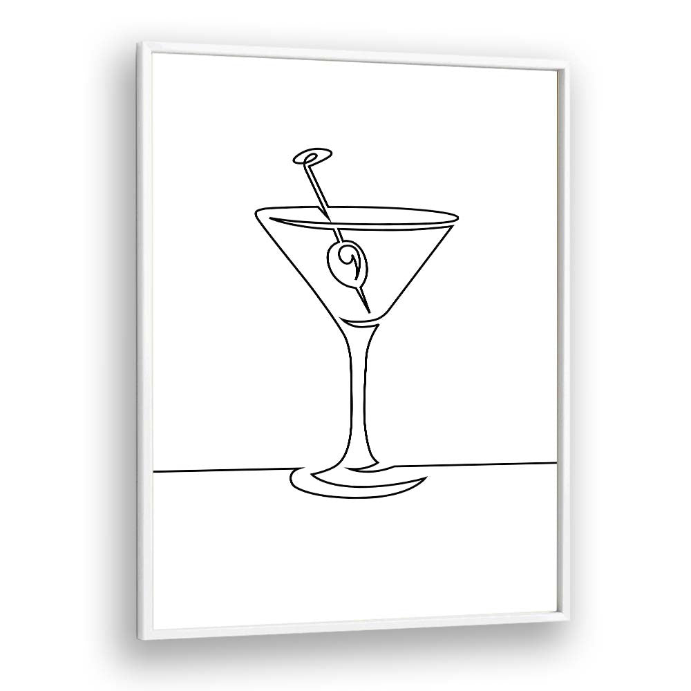 Wine Glass Bar & Cafe Artwork in White Plain Frame