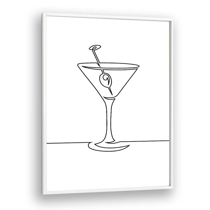 Wine Glass Bar & Cafe Artwork in White Plain Frame