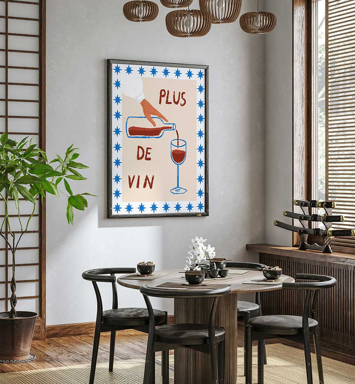 WINE POUR DELIGHT , BAR decor poster in cafe setting with wine glass and bottle illustration