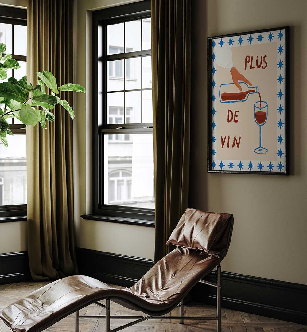 WINE POUR DELIGHT , BAR art print in a modern cafe lounge, chic store decor