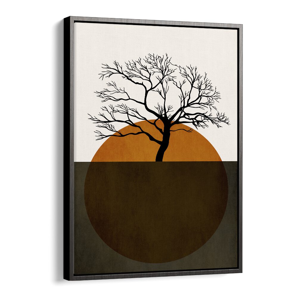 Winter Days Landscape Art Artwork in Black Floater Frame