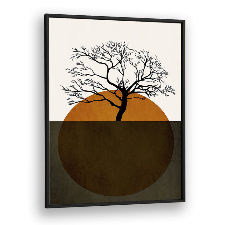 Winter Days Landscape Art Artwork in Black Plain Frame