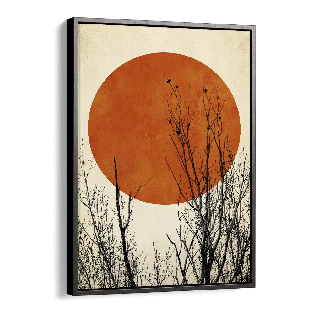 Winter glow by kubistika Landscape Art Artwork in Black Floater Frame