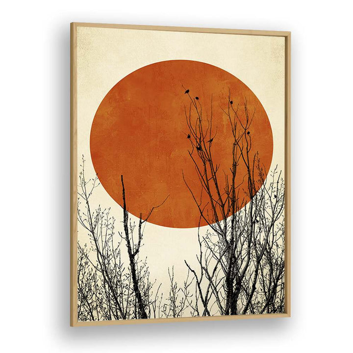 Winter glow by kubistika Landscape Art Artwork in Oak Wood Plain Frame