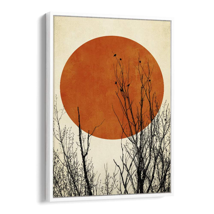 Winter glow by kubistika Landscape Art Artwork in White Floater Frame