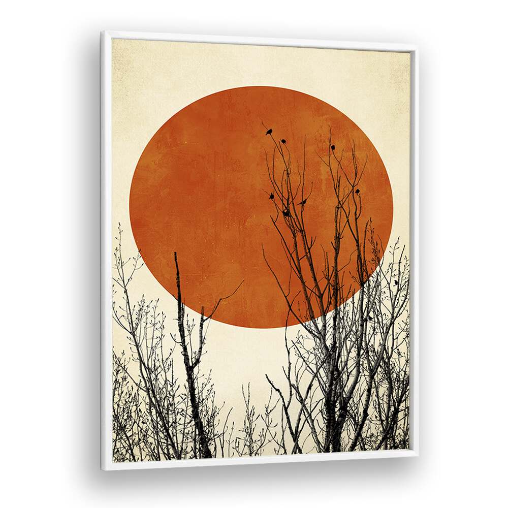 Winter glow by kubistika Landscape Art Artwork in White Plain Frame