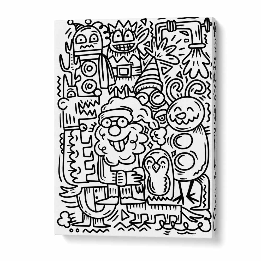 Winter Holidays Doodle II Doodle Art Artwork in Gallery Wrap